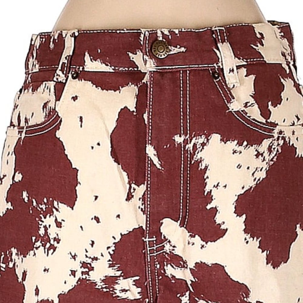 BDG jeans high waist wide leg cow print brown/burgundy white size 26 - Picture 5 of 12